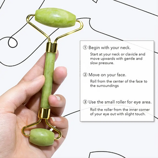 directions to use Jade Roller Facial Tool