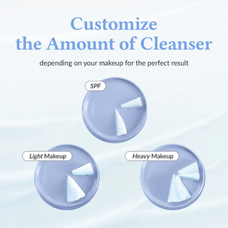customize the amount of cleanser depending on your makeup