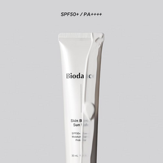 BIODANCE Sun Safe Skin Barrier SPF50+ PA++++ 30 mL product swatch on its own tube
