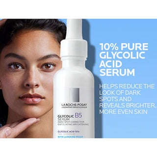 LA ROCHE-POSAY Glycolic b5 serum bottle with a woman's face