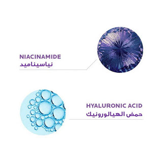 illustration of niacinamide and hyaluronic acid