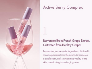 three Dr.Ceuracle Vegan Active Berry Lip Oils in a glass with liquid