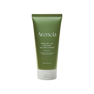 Arencia Green Tea + LHA Deep Pore Rice Cake Cleanser 150mL tube