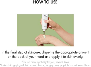 Dr.Ceuracle Tea Tree Purifine Green Up Sun SPF50+ product being dispensed on hand