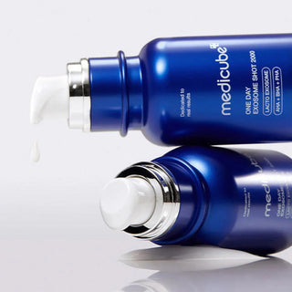 two bottles of medicube One Day Exosome Shot Pore Ampoule 2000
