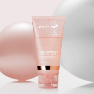 medicube Collagen Night Wrapping Mask 75 mL With Balls In Background