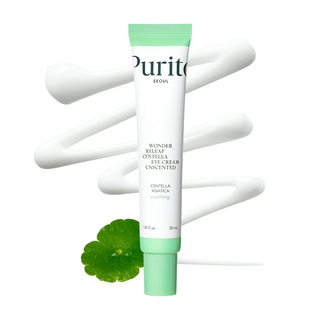 PURITO SEOUL Centella Unscented Eye Cream tube with product swatch