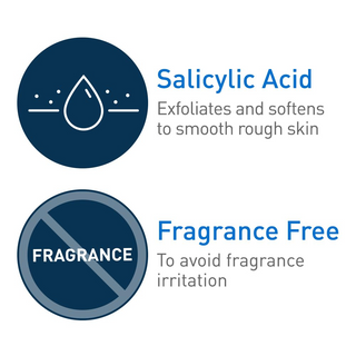 product label with salicylic acid and fragrance-free on white background