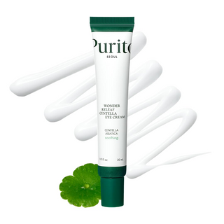 PURITO SEOUL Wonder Releaf Centella Eye Cream with product swatch