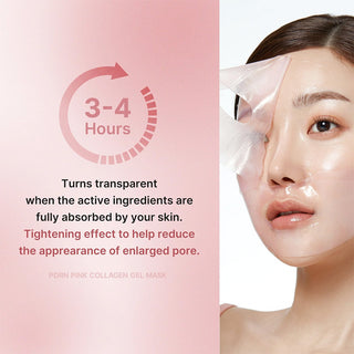 woman removing medicube PDRN Pink Collagen Gel Mask from her face