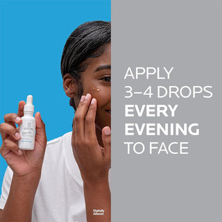 woman applying LA ROCHE-POSAY Glycolic b5 serum on her cheek