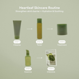 heartleaf skincare routine with products and steps to use