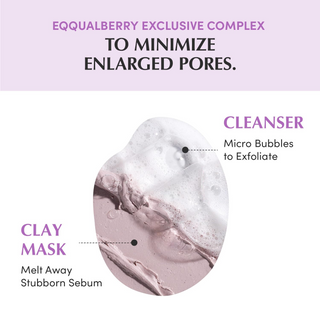 swatches of cleanser and clay mask of EQQUALBERRY Pack Cleanser product
