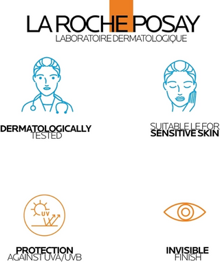 La Roche-Posay logo and icons on a white background