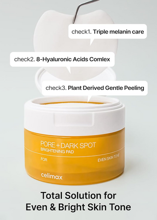 celimax Pore+Dark Spot Brightening Pad taking out of container