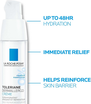 a bottle of LA ROCHE-POSAY Toleriane Dermallergo Soothing Cream 40mL