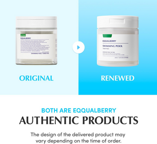 EQQUALBERRY Swimming Pool Toner Pads original and renewed packaging