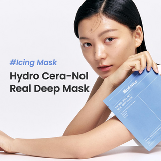 woman holding BIODANCE Hydro Cera-nol Real Deep Mask sheet