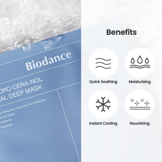 BIODANCE Hydro Cera-nol Real Deep Mask with benefits written