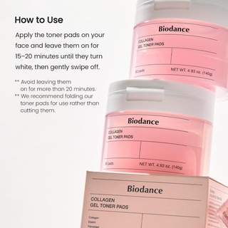 containers of BIODANCE Collagen Gel Toner Pads placed on top of each other