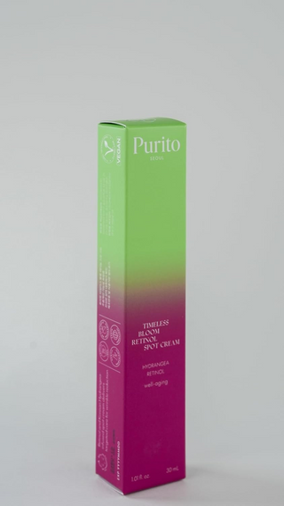 box packaging of PURITO SEOUL Timeless Bloom Retinol Spot Cream