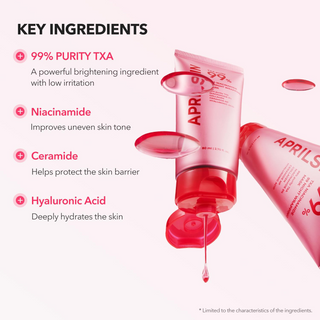 open tube bottle of APRILSKIN TXA Niacinamide Wrapping Mask with product dispensed out.