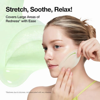 girl applying a soothing pad on her cheeks