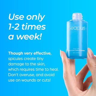 hand holding Seapuri Spicuraxel Pore Ampoule 30mL bottle