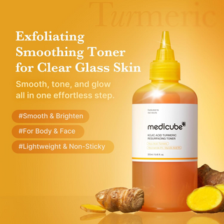 medicube Kojic Acid Turmeric Resurfacing Toner with turmeric pieces