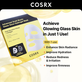COSRX Advanced Snail Mucin Glass Glow Hydrogel Face Masks 3ea COSRX