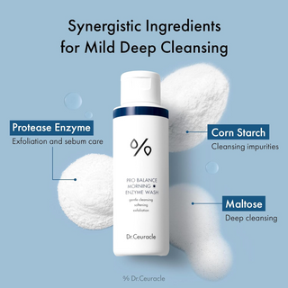 Dr.Ceuracle Pro Balance Enzyme Face Wash bottle with ingredients
