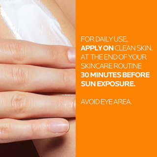 person applying LA ROCHE-POSAY Anthelios Age-Correct SPF50+ 50mL on skin