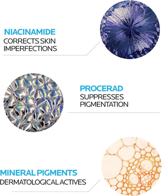 niacinamide, procerad and mineral pigments are shown.