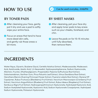 instructions to use EQQUALBERRY Swimming Pool Toner Pads with ingredients list