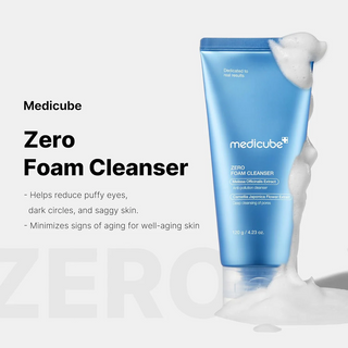Medicube Zero Foam Cleanser leathered in foam