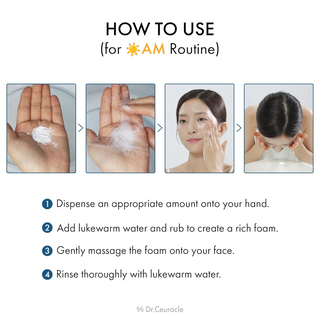 Step-by-step guide on how to use a skincare product with images and text