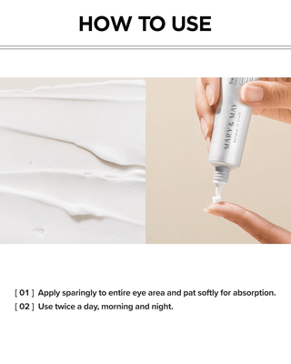 directions to use Mary&May Tranexamic Acid + Glutathione Eye Cream 30mL