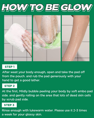 instructions to use Mom’s Bath Recipe Body Peeling scrub Pad Original