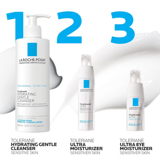 LA ROCHE-POSAY Toleriane Dermallergo products with product names and descriptions on a white background.