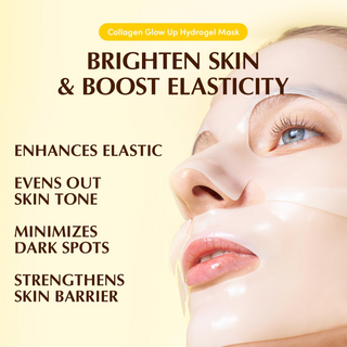 woman with EQQUALBERRY Collagen Glow Up face Mask applied