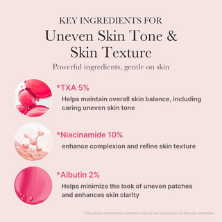 key ingredients for uneven skin tone and texture