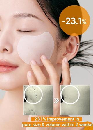woman applying celimax Pore+Dark Spot Brightening Pad on her face