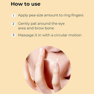 close-up of woman applying COSRX Advanced Snail Peptide Eye Cream