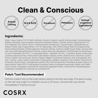 COSRX PEPTIDE 132 Hair Bonding Shampoo ingredients list
