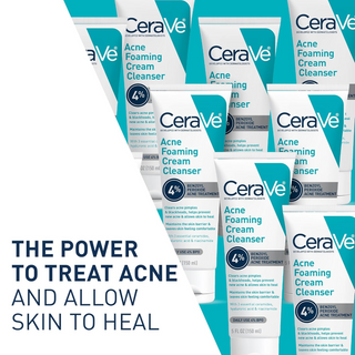 multiple tubes of CeraVe Acne Foaming Cream Cleanser