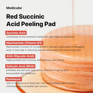 medicube Red Succinic Acid Peeling Pads 155g (70 Pads) MediCube