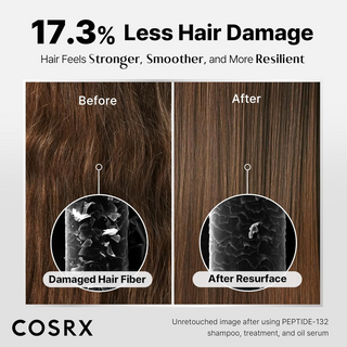 before and after comparision of hair damage