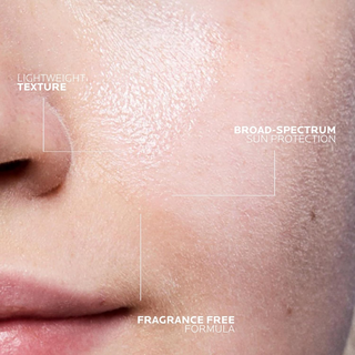 close-up of a woman's face indicating texture of the product