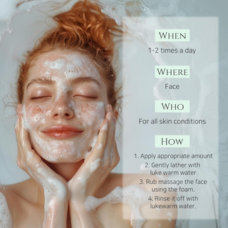 woman applying Beauty of Joseon Green Plum Refreshing Cleanser on her face