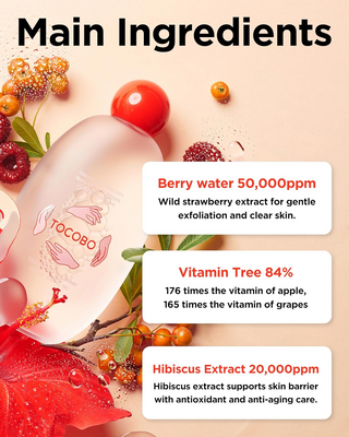 TOCOBO Vita Berry Pore Toner 150mL bottle on surface